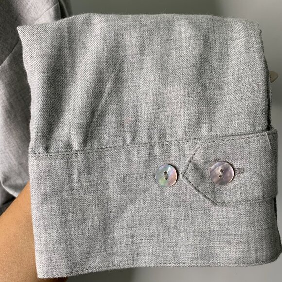 NWT Bohelle Women's Gray Long Sleeve Midi Mock Neck Cotton Dress Size 42 / M - Picture 10 of 15